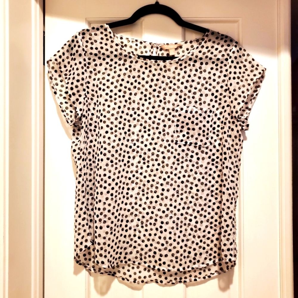 Black Polka Dot Top